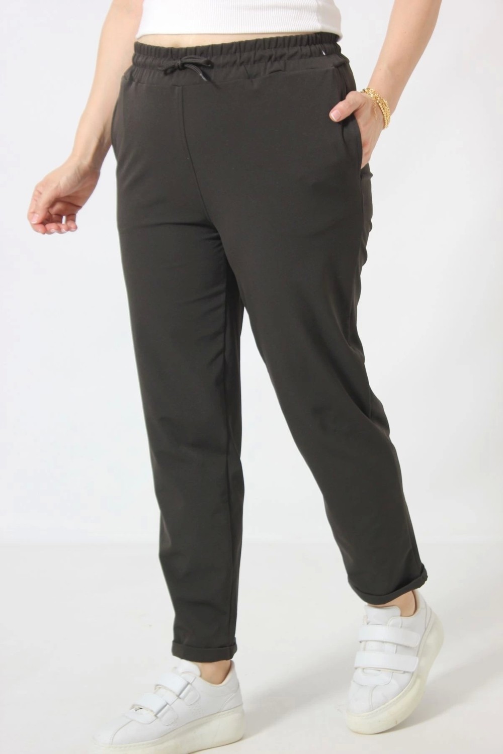Moda Berray PS-100 Cepli Belden Ipli Ayarlanabilir Boru Paça Siyah Eşofman görsel 4