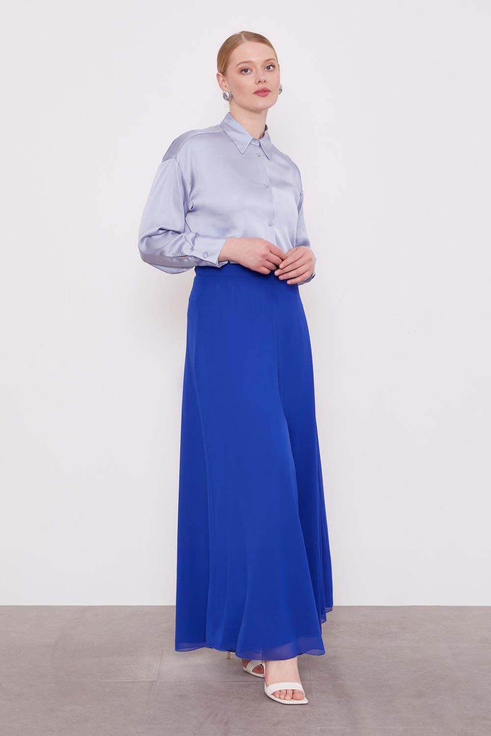 Lêvi D'or Saks Geniş Paçalı Şifon Pantolon görsel 2