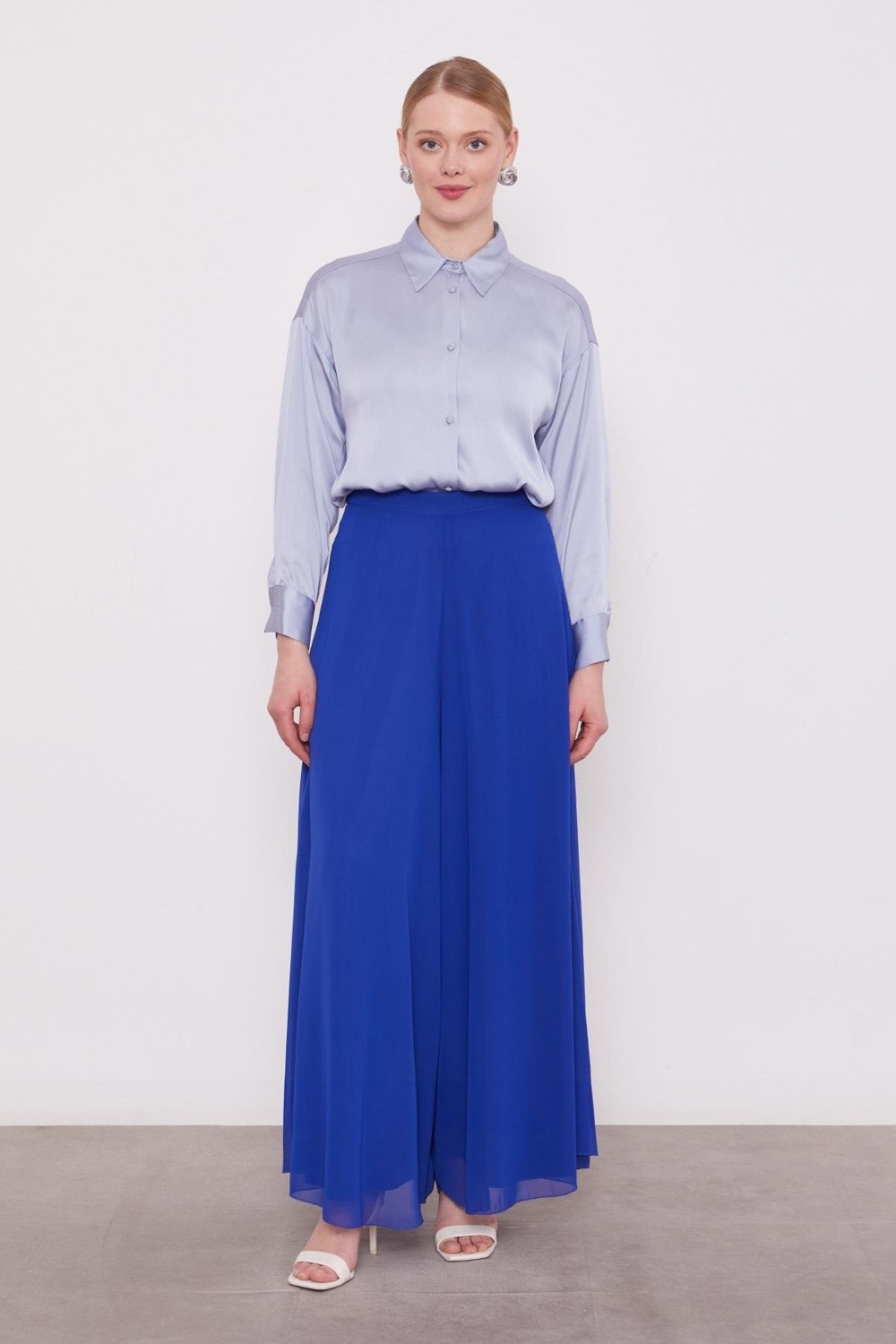 Lêvi D'or Saks Geniş Paçalı Şifon Pantolon görsel 3