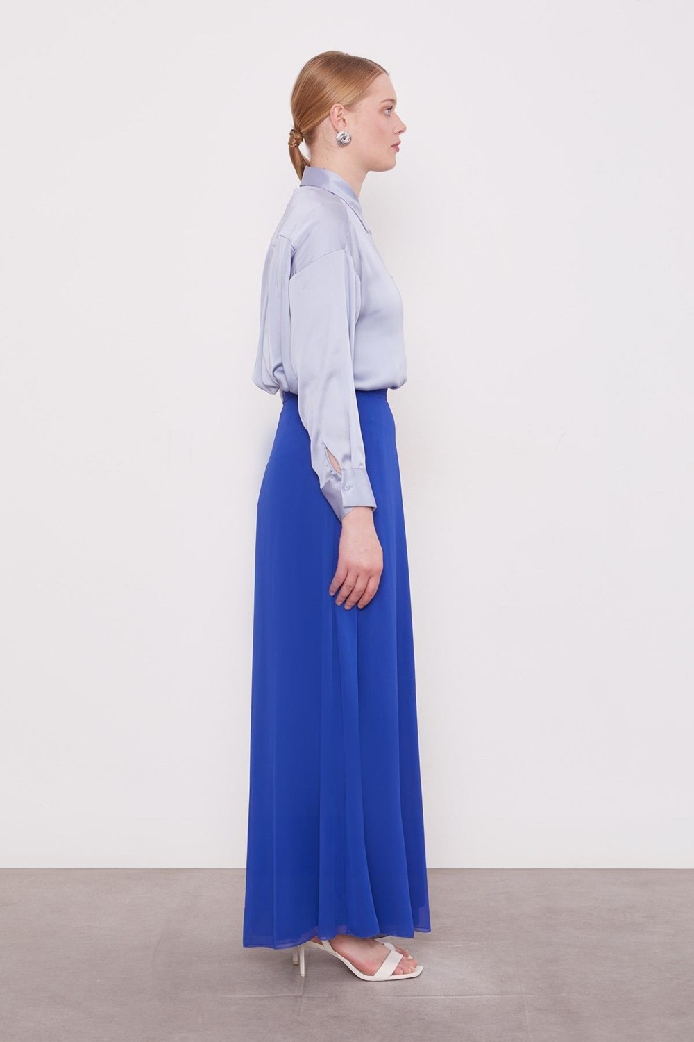 Lêvi D'or Saks Geniş Paçalı Şifon Pantolon görsel 4