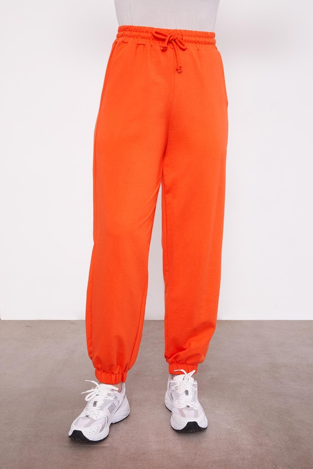 Lêvi D'or Oranj Beli Lastikli Jogger Pantolon