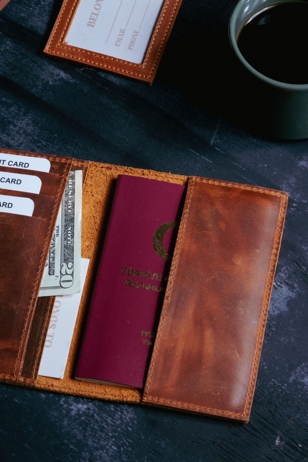 Saraci Leather Craft Hakiki Deri Pasaportluk görsel 2