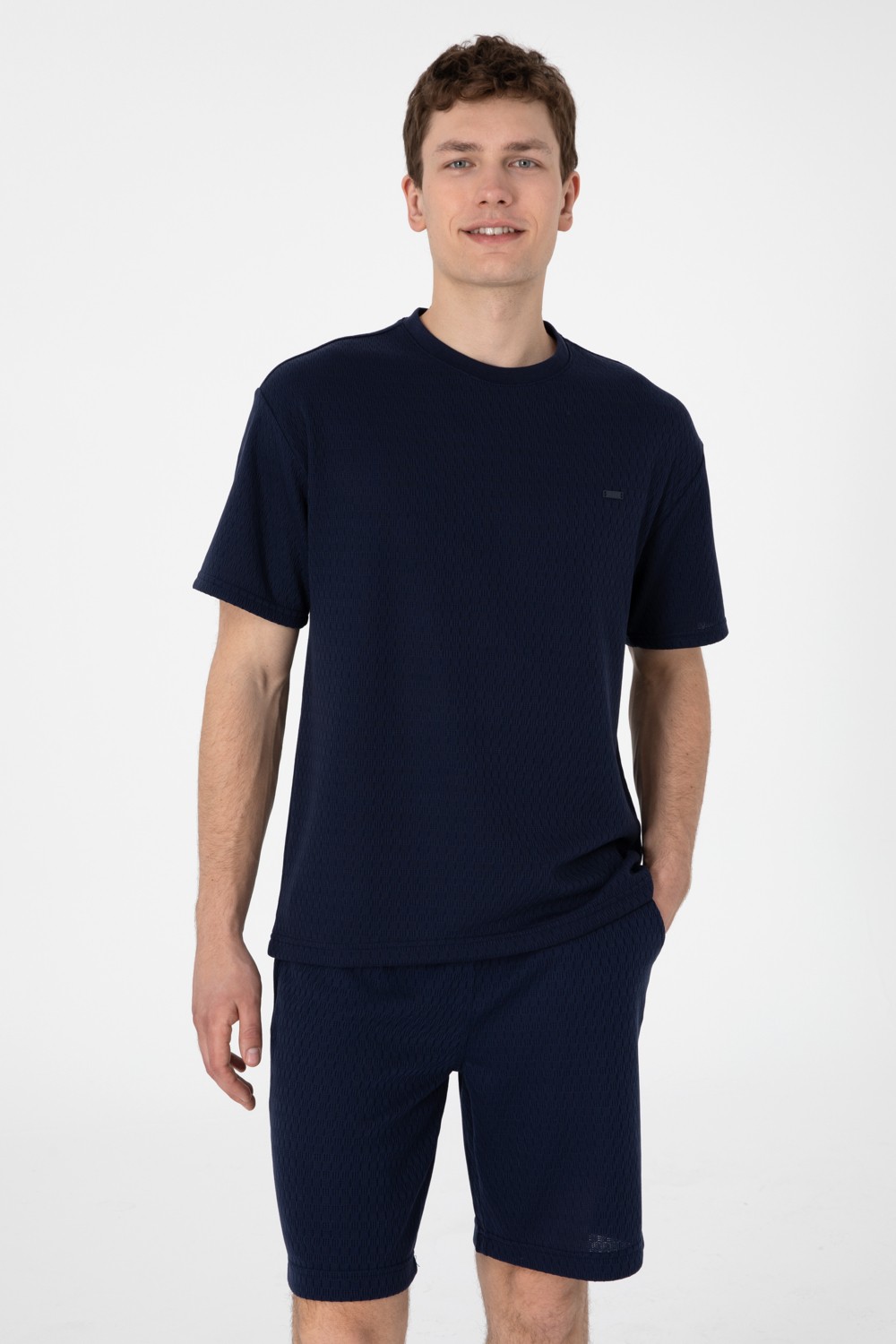 U.S. Polo Assn. Erkek Comfort Fit Bisiklet Yaka Lacivert Tişört 50308814-VR033 görsel 8