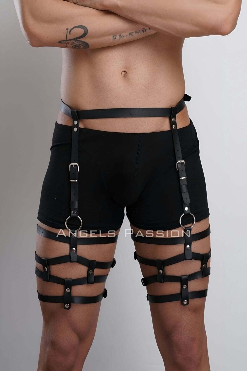 LYYN Erkek Bacak Harness, Bacak Kemer ve Bacak Aksesuar, Tarz Erkek Bacak Kemer - BRFM173 görsel 3