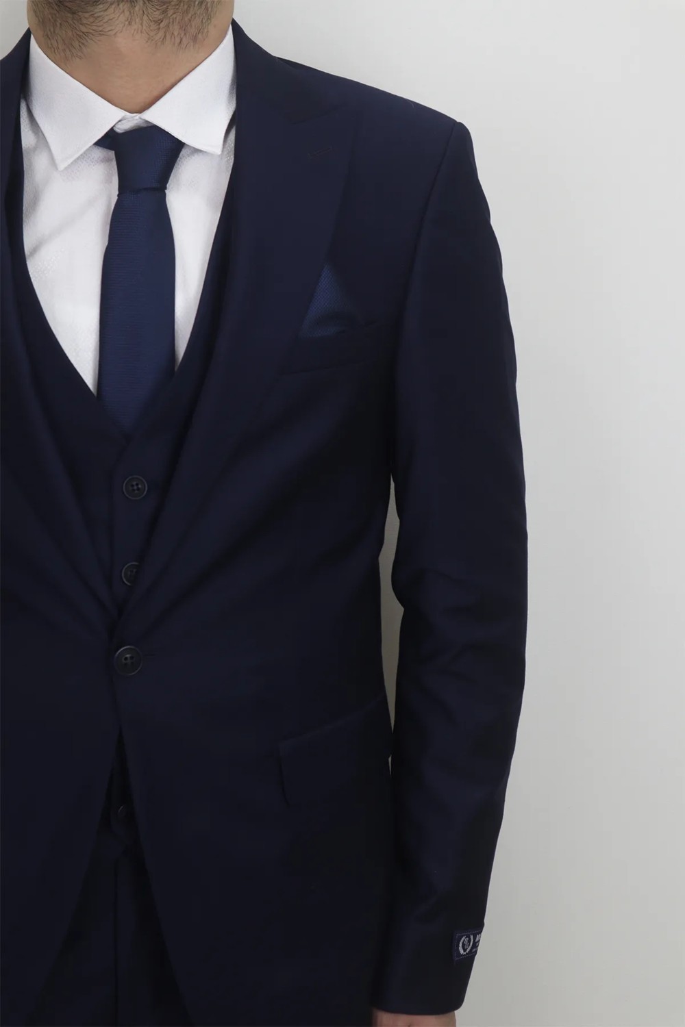 Moda Men Moda Fistan Store Erkek Düz Italyan Kesim Dar Kalıp Tek Düğme Yelekli Takım Elbise görsel 3