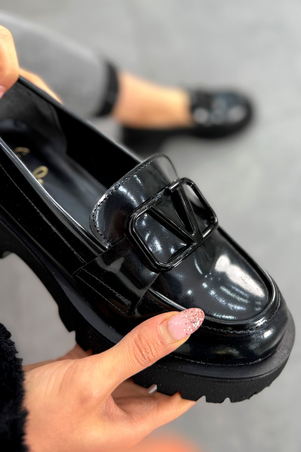 Mami Ayakkabı Msn 505 Yüksek Tabanlı Toka Detaylı Loafer görsel 8