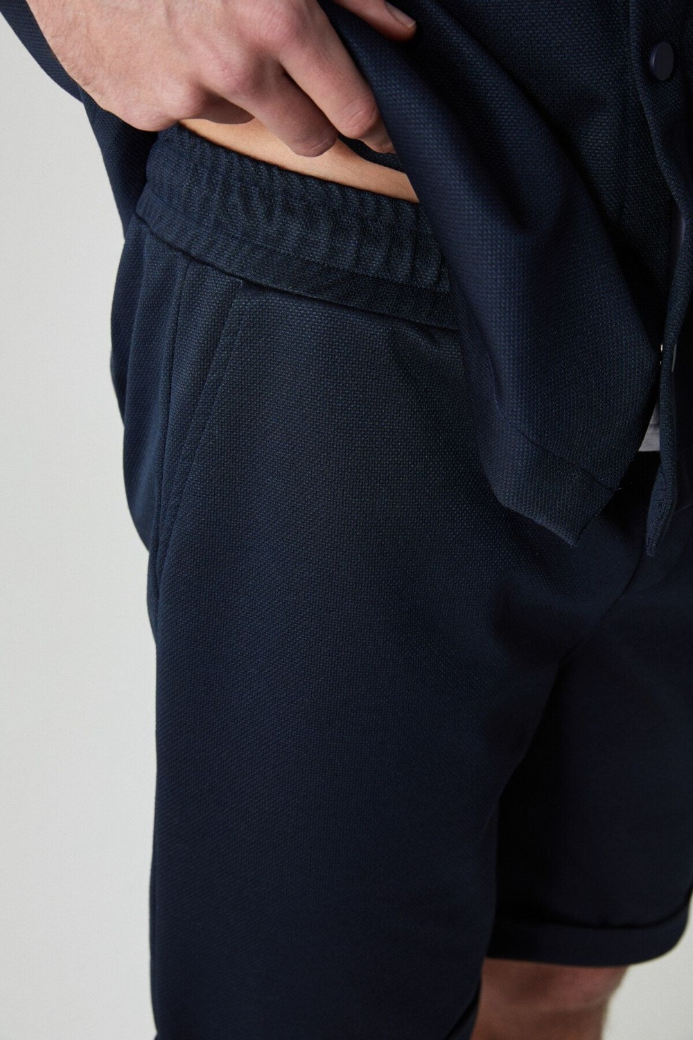 Grimelange ARDIAN Erkek Comfort Fit Cepli Kordonlu Lastikli Bel Lacivert Şort & Bermuda görsel 2