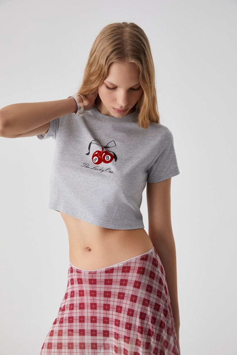 Grimelange Zennı Kadın Bisiklet Yaka Regular Baskılı Grimelanj T-shirt