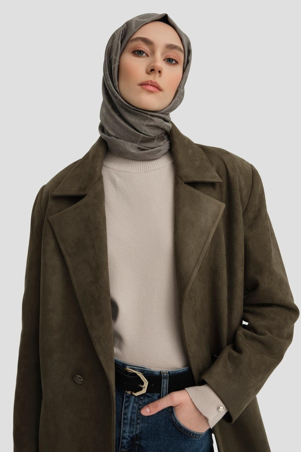 Armine Süet Blazer Ceket 24K5710 Haki