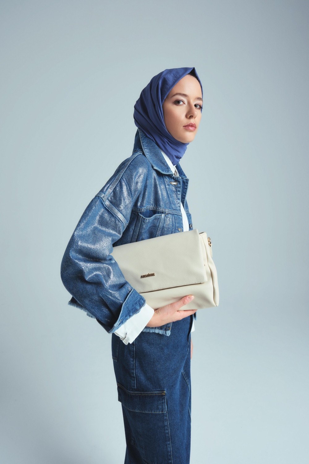Armine Denim Ceket 24KD3413 Açık Mavi