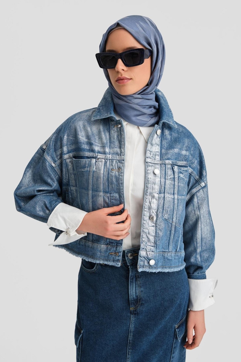 Armine Denim Ceket 24KD3413 Açık Mavi görsel 2