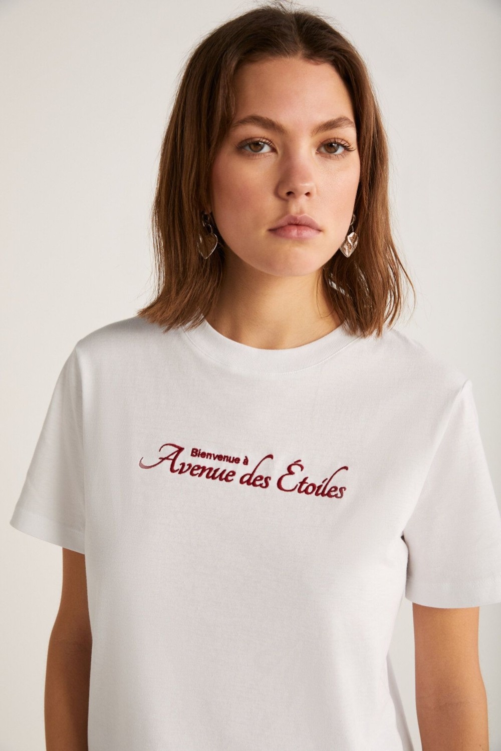 Grimelange Alma Kadın Regular Baskılı Beyaz T-shirt görsel 2