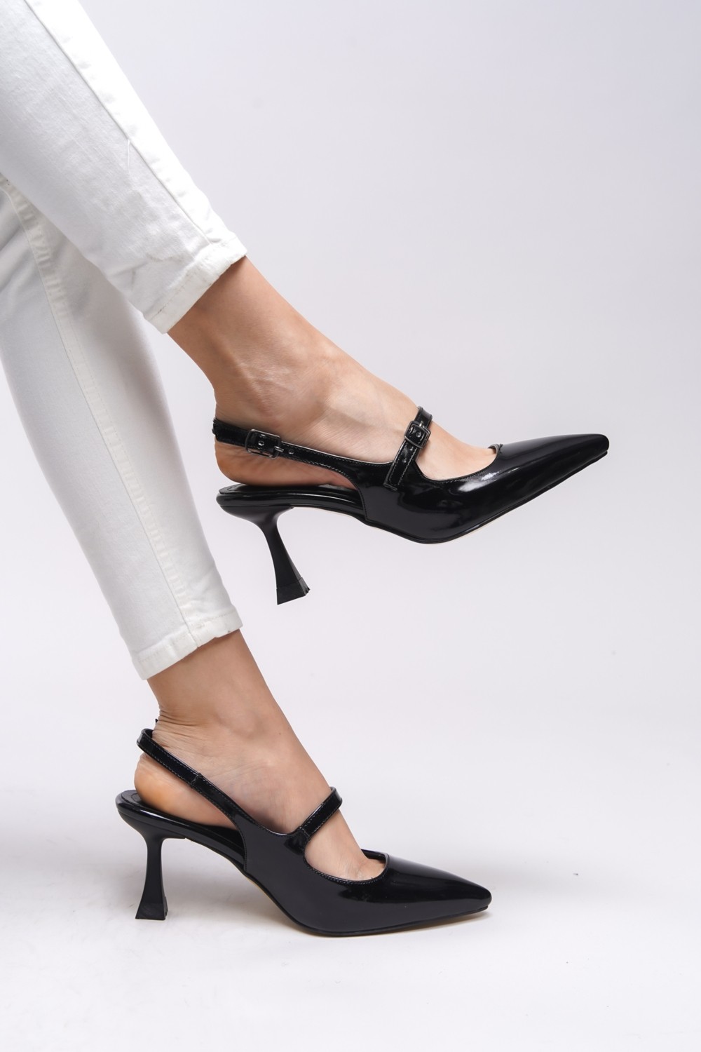 Riccon Melilendra Kadın Arkası Açık Sivri Burun Stiletto 0012701 görsel 5