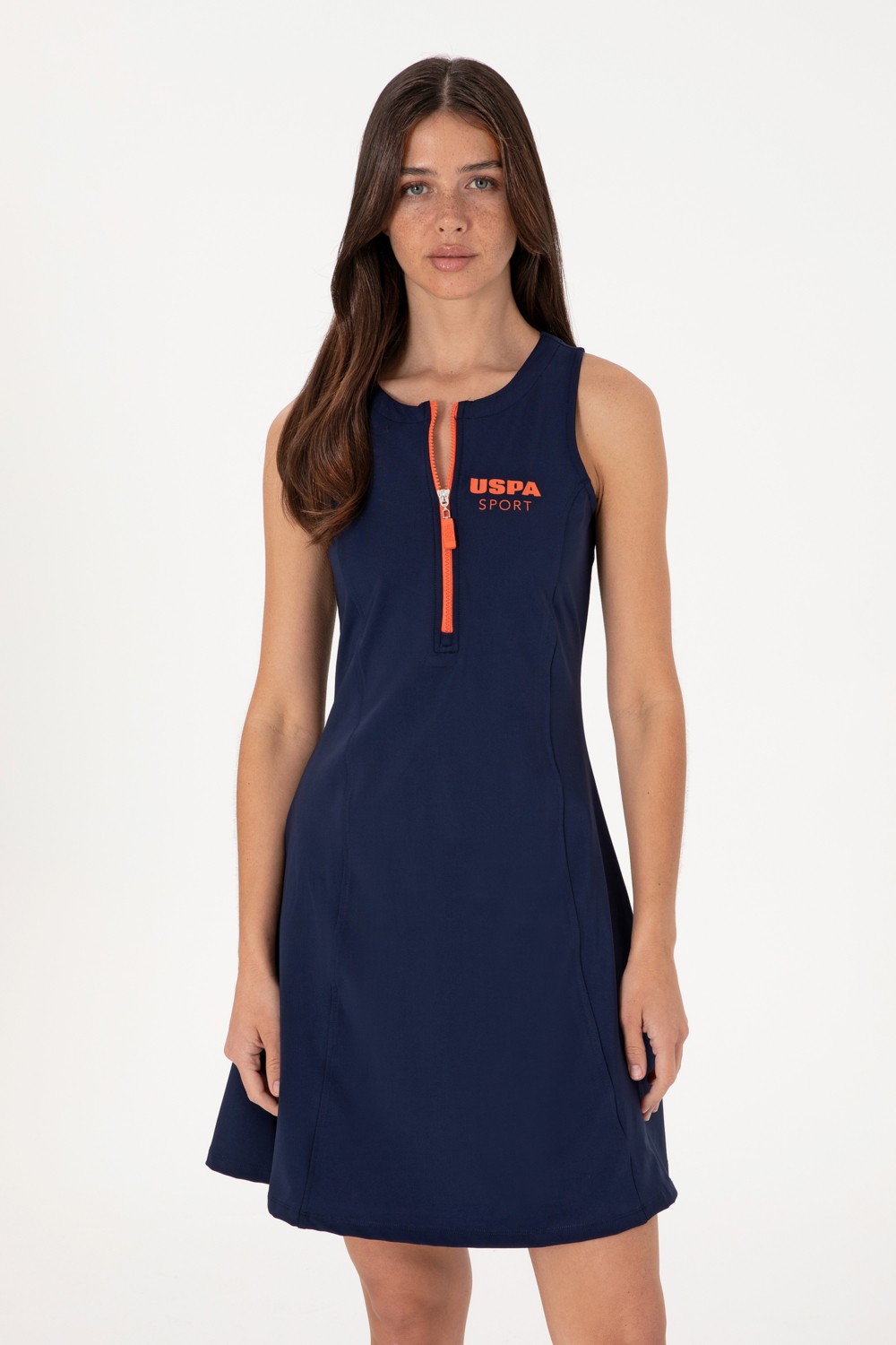 U.S. Polo Assn. Kadın Kırmızı Kolsuz Mini Boy Örme Elbise 50300711-VR213 görsel 8