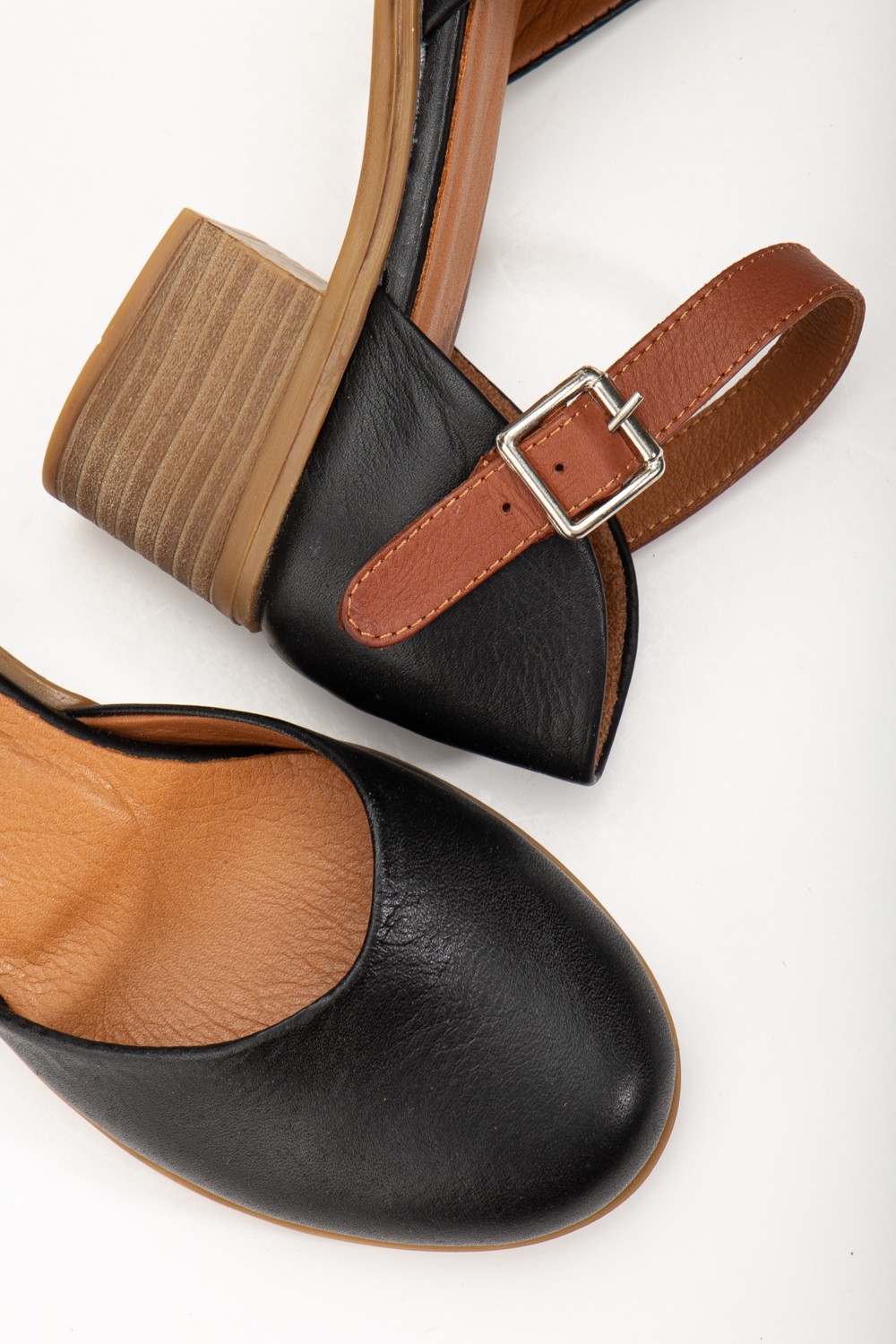 Analin Shoes Kadın Deri Bilekten Bağlı Sandalet Kadın Deri Sandalet Siyah 38 görsel 4
