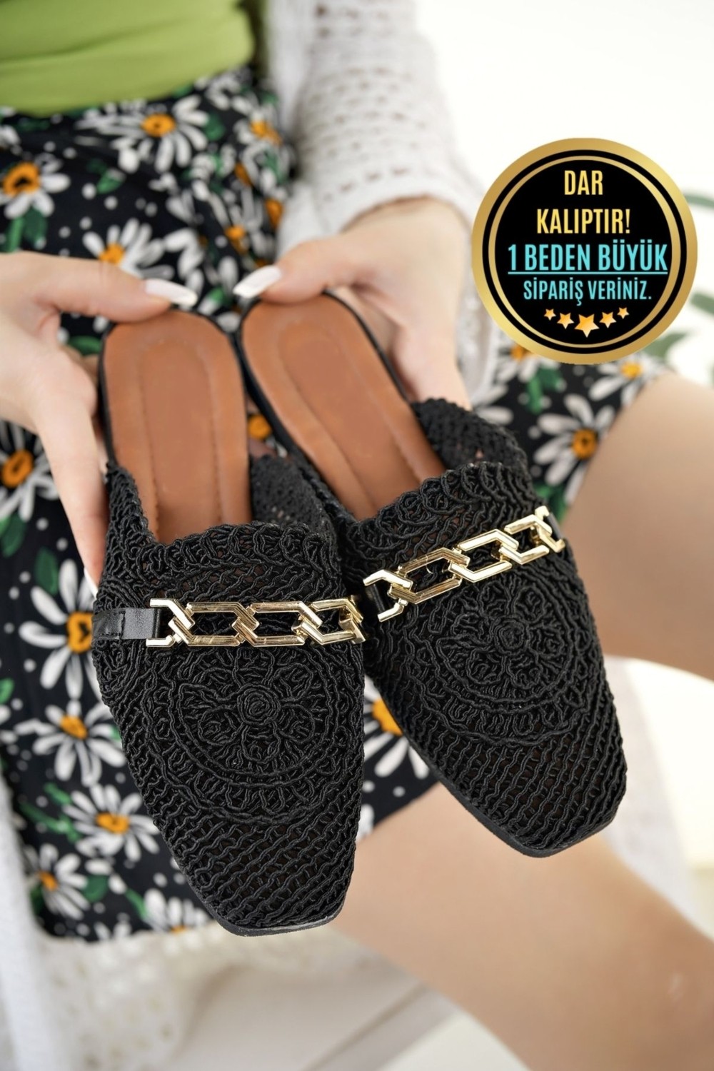 Moda Fırsat Kadın Taba Hasır Terlik Dantel Örme Nakışlı Çeyiz Terliği Rahat Kullanım İçin Tasarlandı
