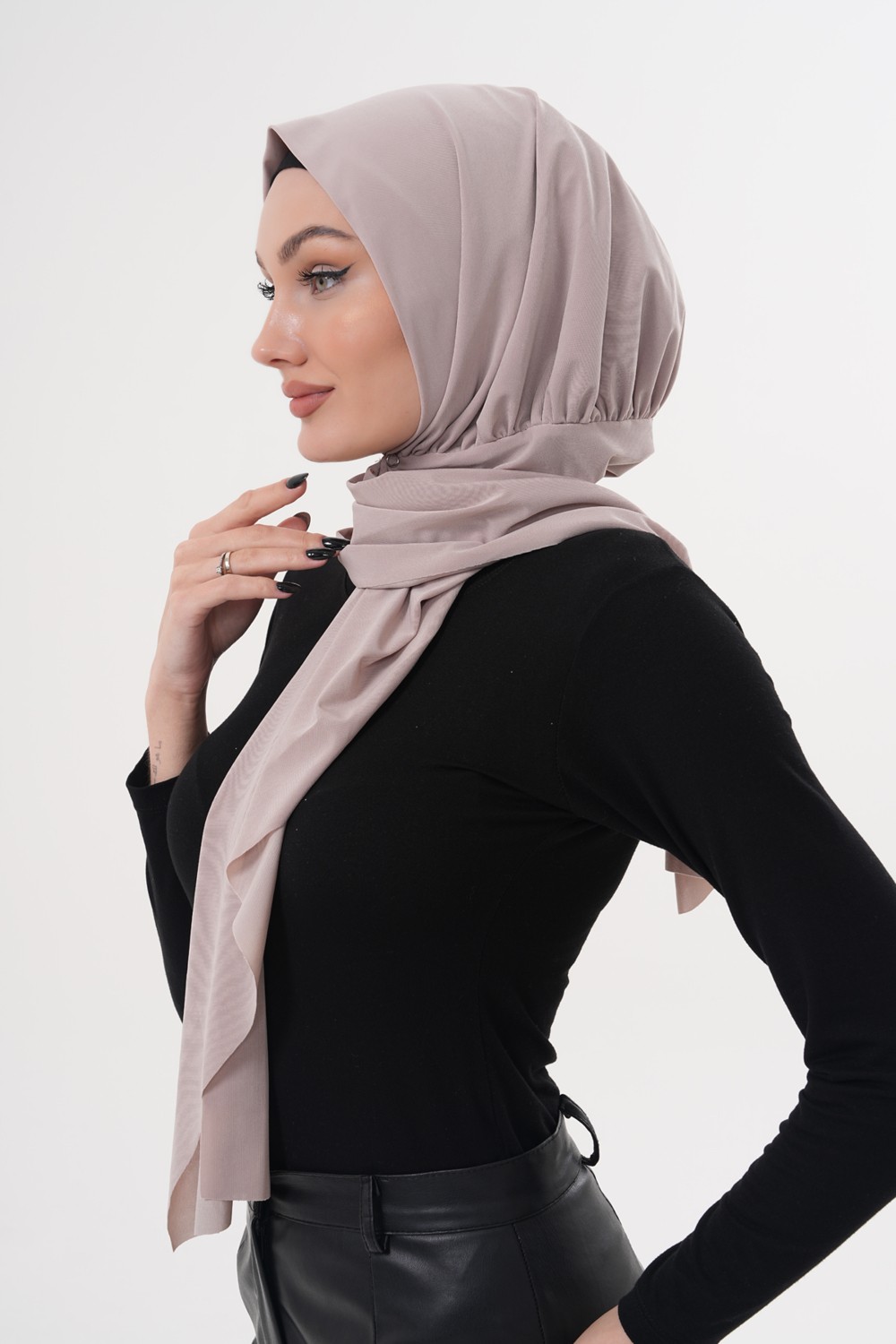 Ritagarcia Çıtçıtlı Büzgülü Tesettür Şal görsel 2