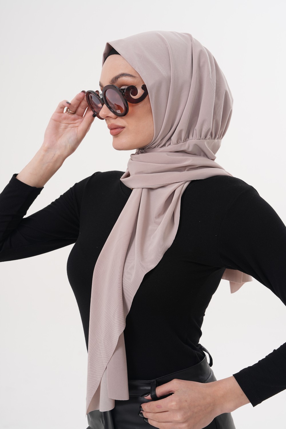 Ritagarcia Çıtçıtlı Büzgülü Tesettür Şal görsel 3