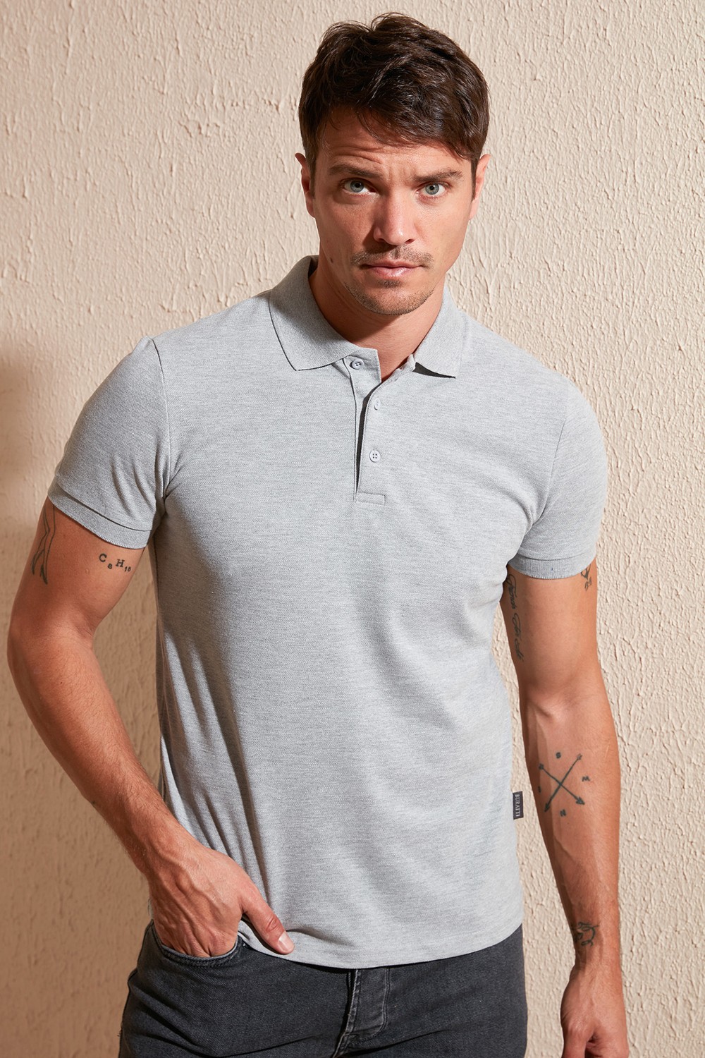 Buratti Pamuklu Regular Fit Düğmeli Polo Yaka 3'lü Paket T Shirt Erkek T Shirt 5902127S3 görsel 8