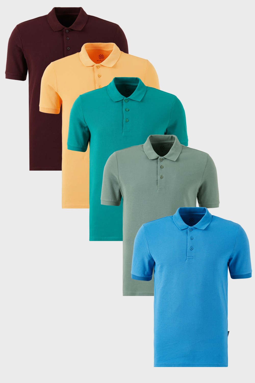Buratti Pamuklu Regular Fit Düğmeli Polo Yaka 5'li Paket T Shirt Erkek T Shirt 5902127S5 görsel 8