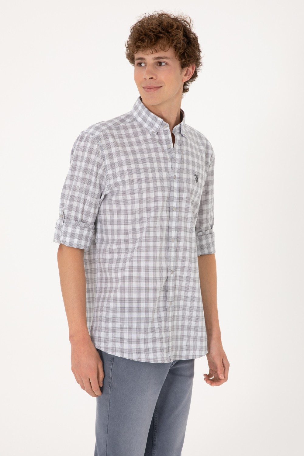 U.S. Polo Assn. Erkek Antrasit Uzun Kollu Gömlek 50306290-VR006 görsel 3