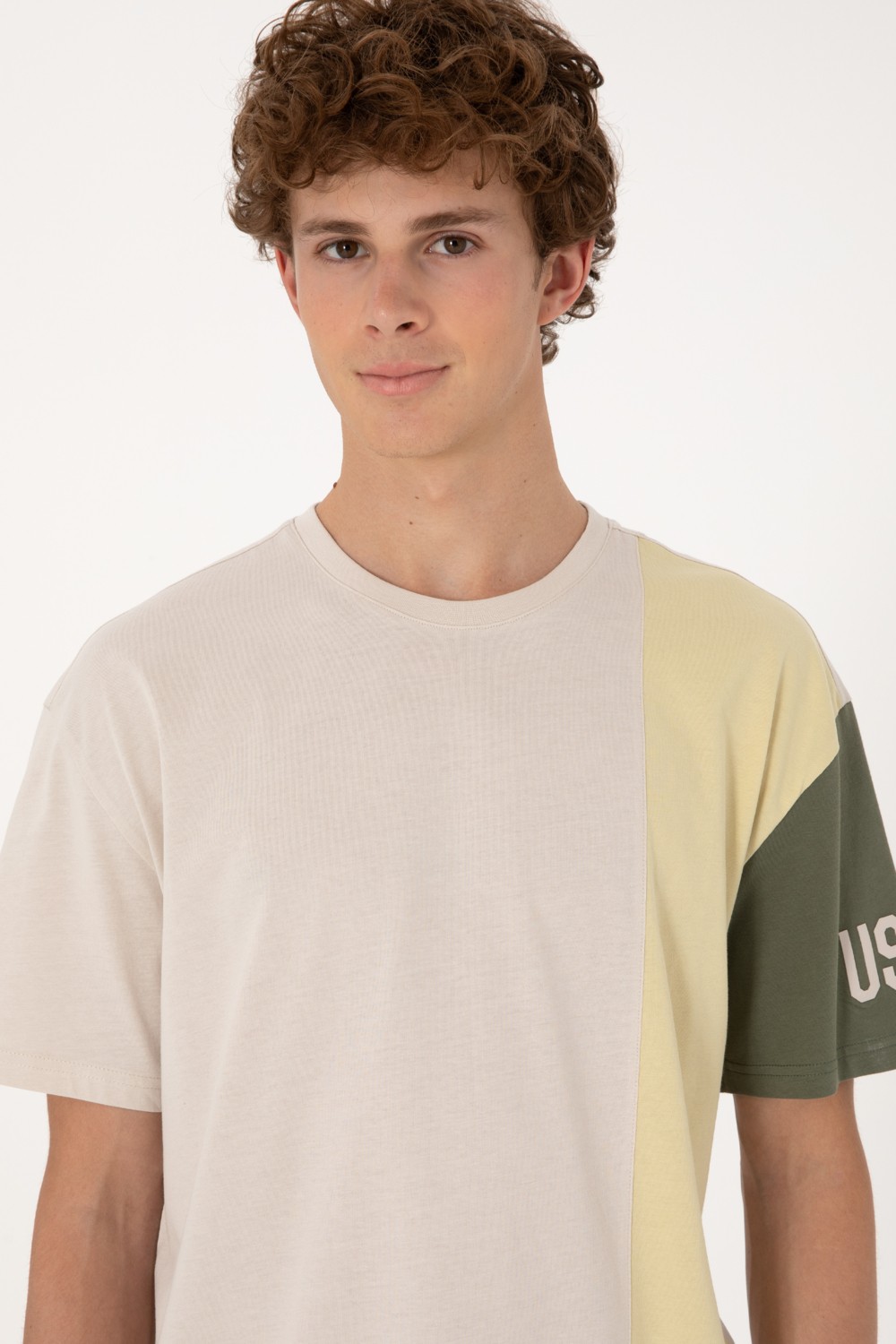 U.S. Polo Assn. Erkek Comfort Fit Bisiklet Yaka Taş Tişört 50306896-VR049 görsel 2