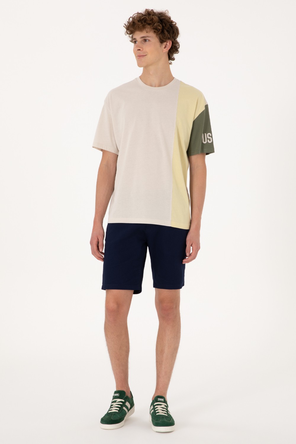 U.S. Polo Assn. Erkek Comfort Fit Bisiklet Yaka Taş Tişört 50306896-VR049 görsel 4