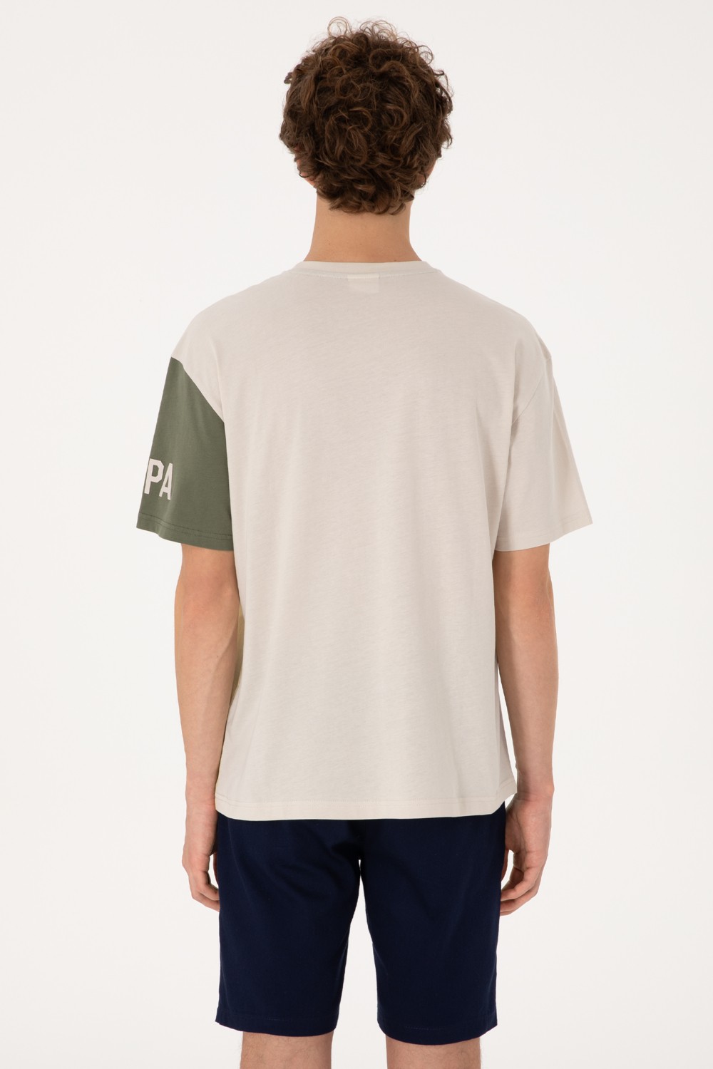 U.S. Polo Assn. Erkek Comfort Fit Bisiklet Yaka Taş Tişört 50306896-VR049 görsel 5
