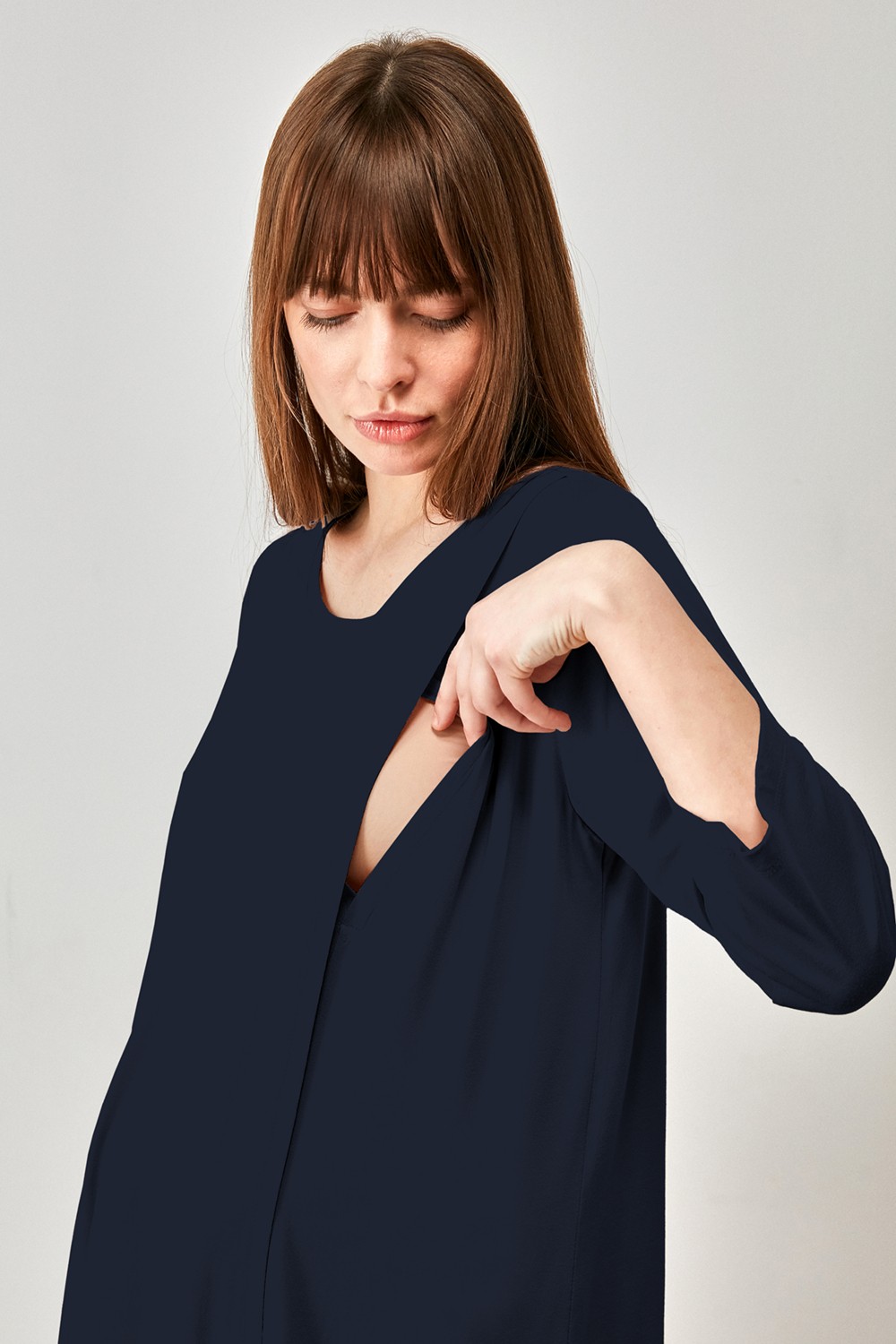 Catherine's Yumuşak Dokulu Hamile Pijama Takımı %94 Viskon %6 Elastan ile Konforlu Kullanım için M Beden görsel 2