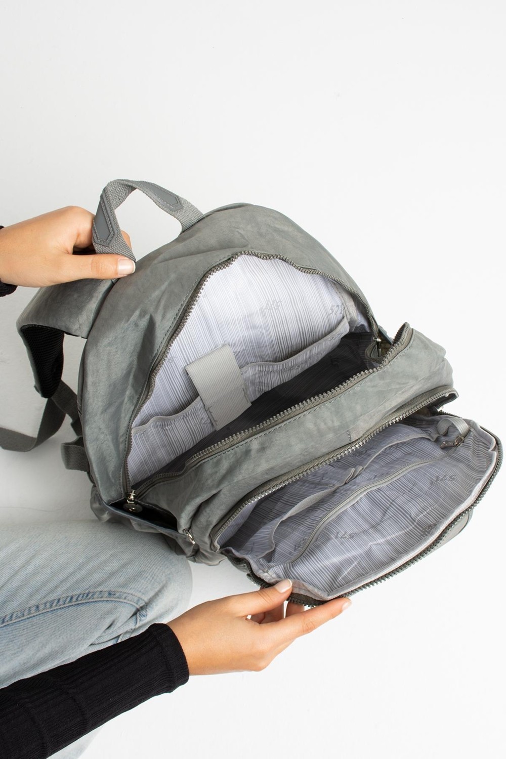 Duomino Fcstore Krinkıl Kumaş Suya Dayanıklı Büyük Boy Bej Klinkır Sırt Çantası/laptop Seyahat Okul görsel 8