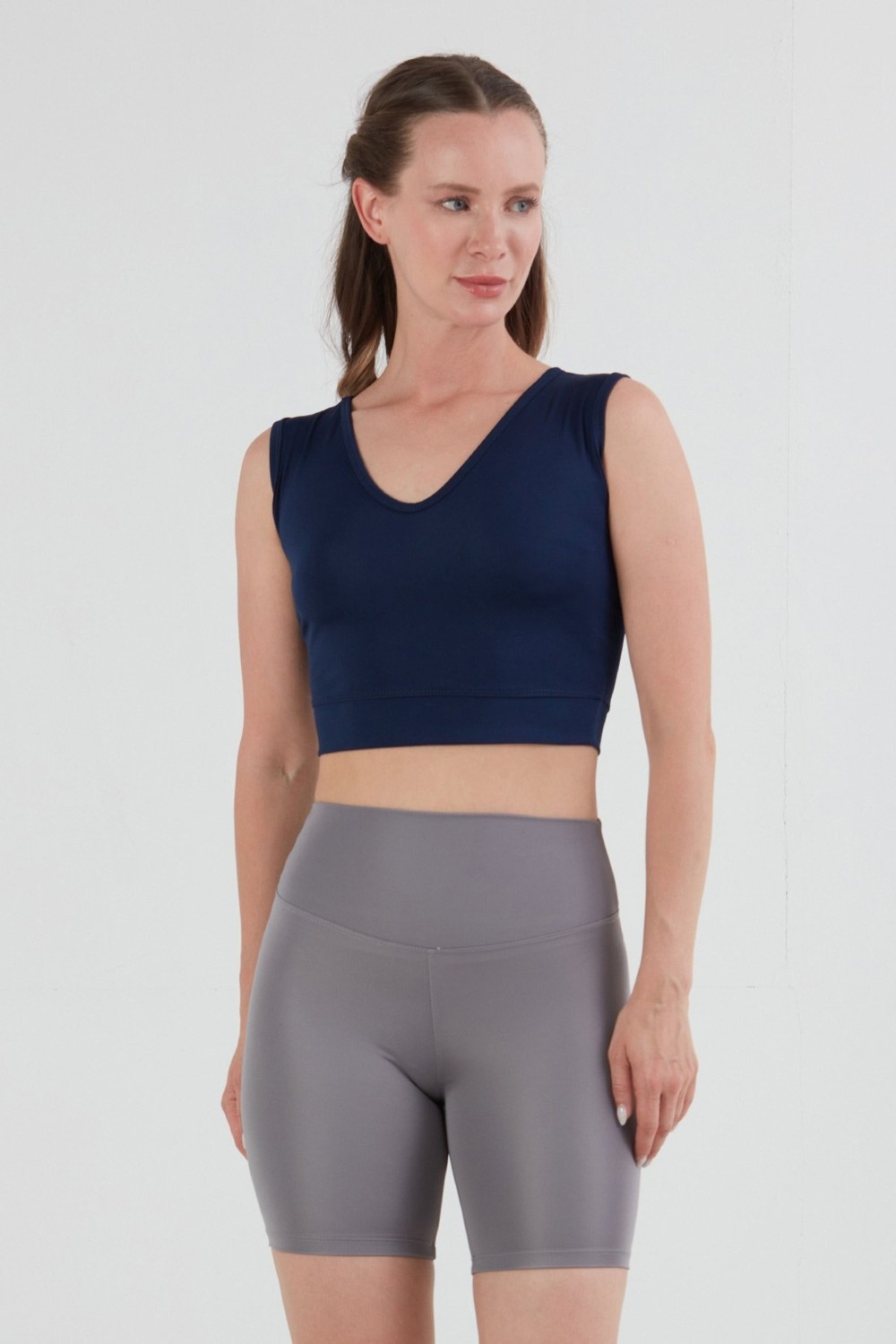 FullaModa Basic V Yaka Crop Body görsel 8