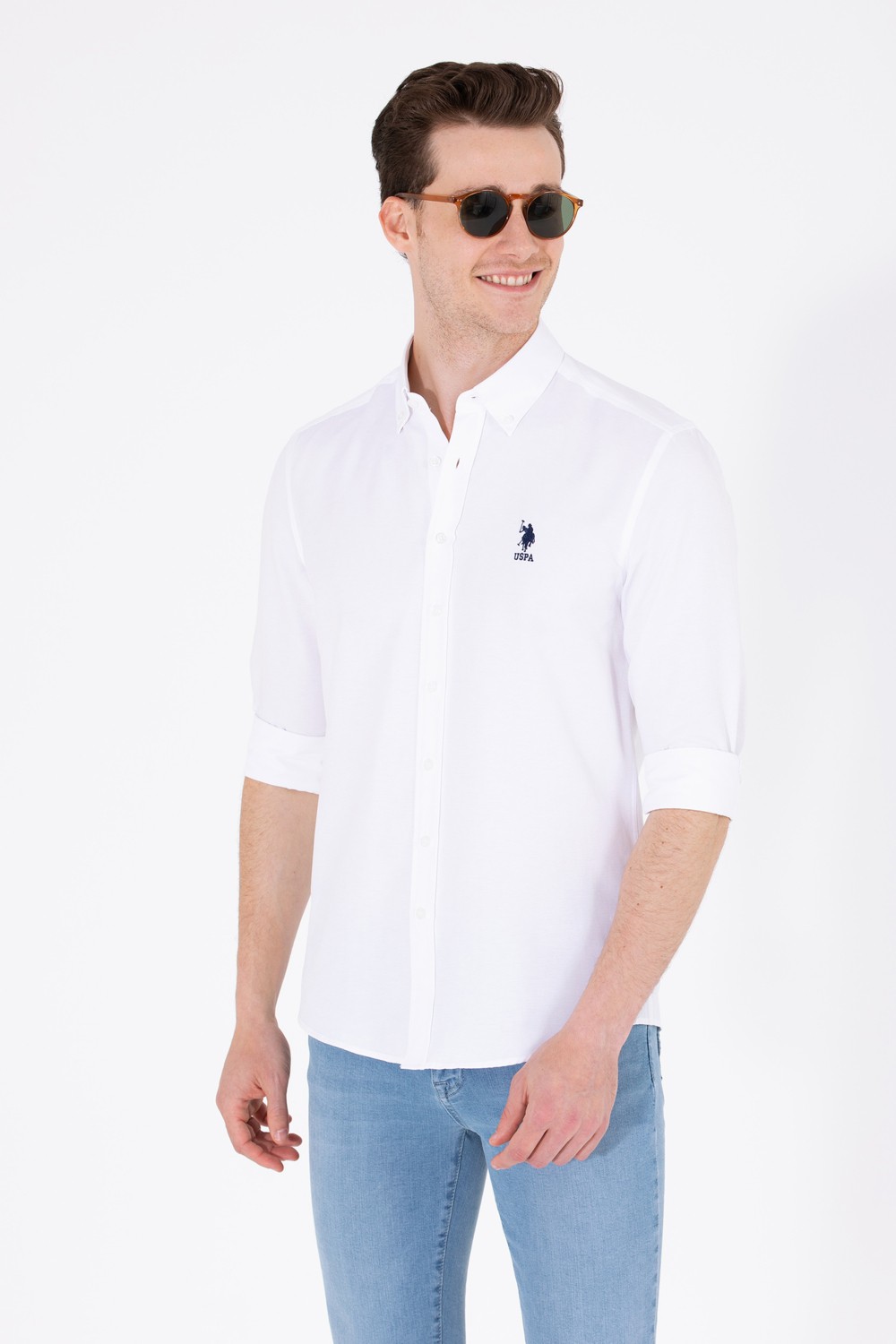 U.S. Polo Assn. Erkek Beyaz Gömlek Basic 50262932-VR013