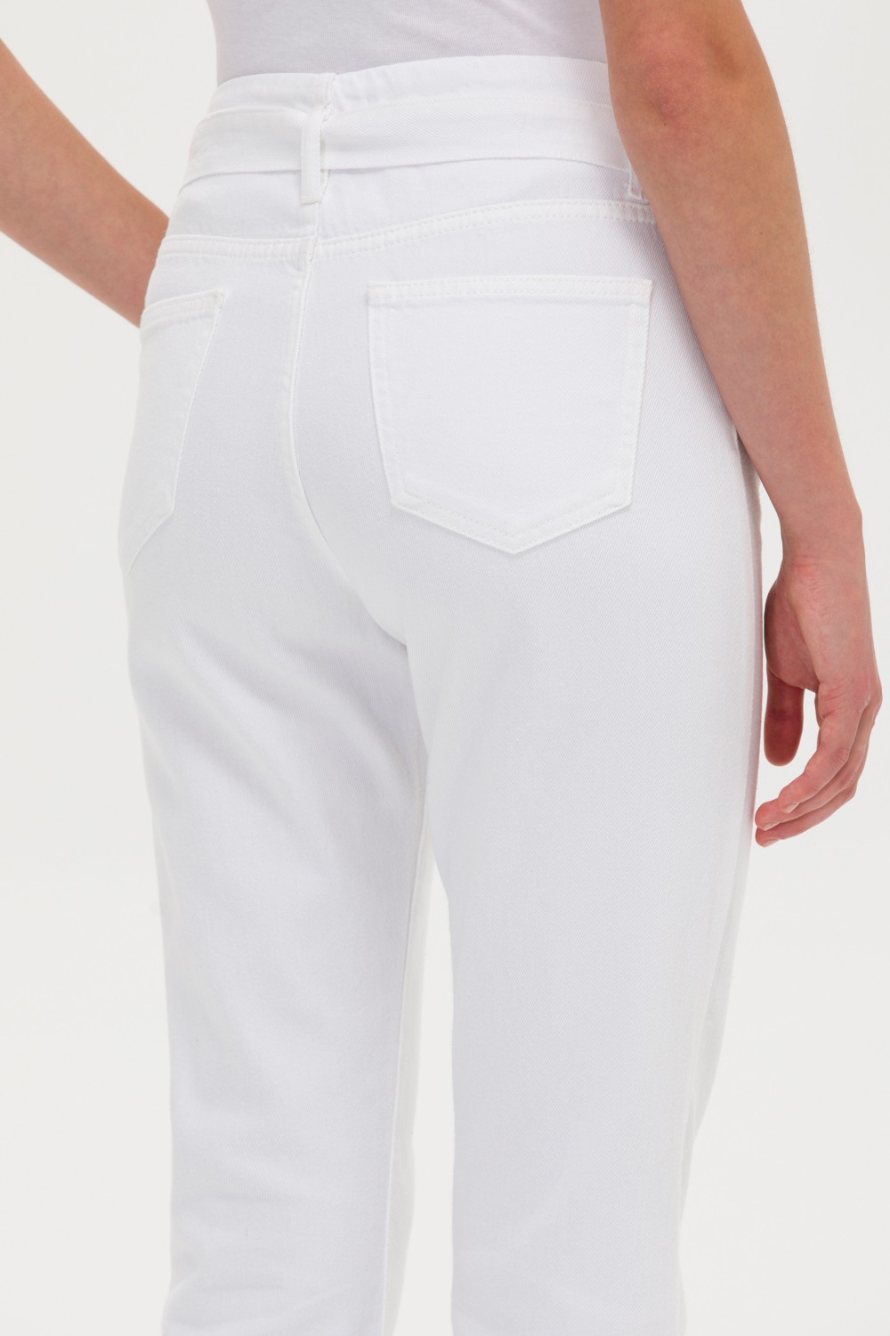 U.S. Polo Assn. Kadın Beyaz Mom High Waist Fit Jean Pantolon 50266286-DN0015 görsel 6