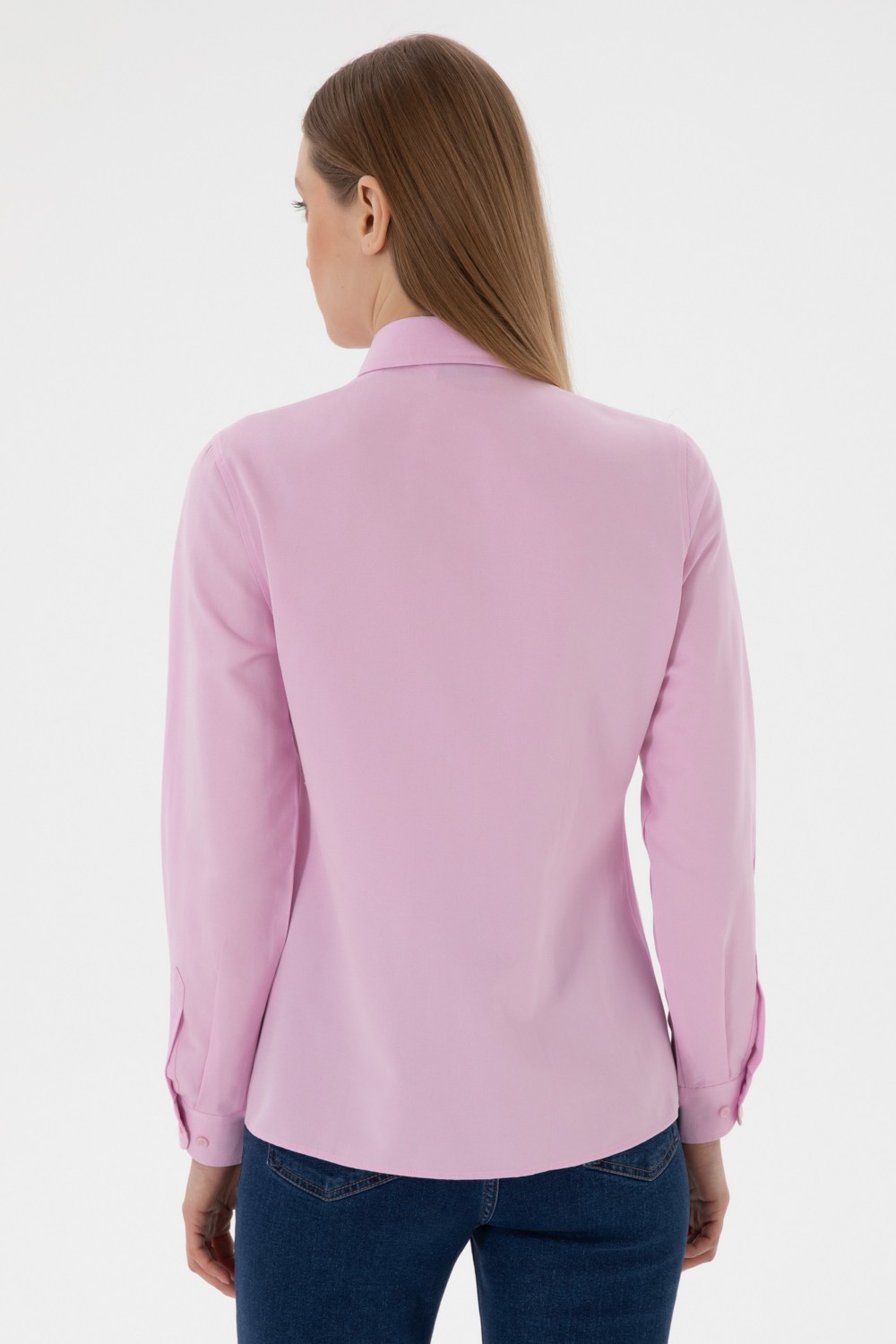 U.S. Polo Assn. Kadın Beyaz Gömlek Basic 50307726-VR013 görsel 6