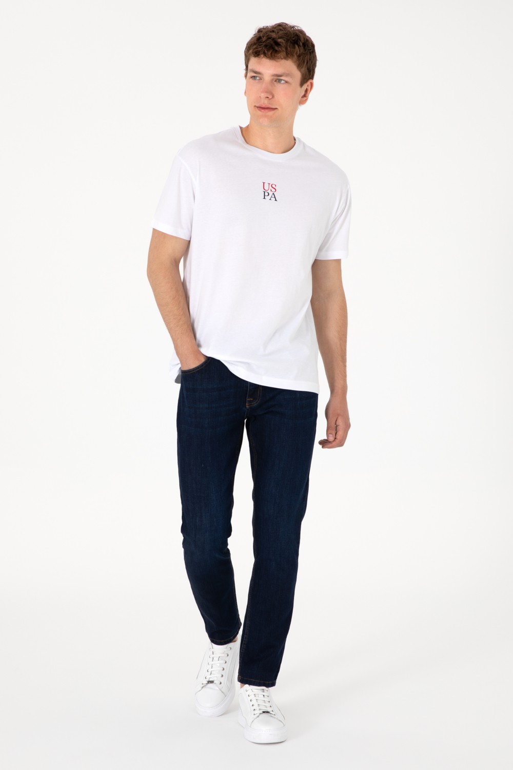 U.S. Polo Assn. Erkek Comfort Fit Bisiklet Yaka Lacivert Tişört 50306450-VR033 görsel 6