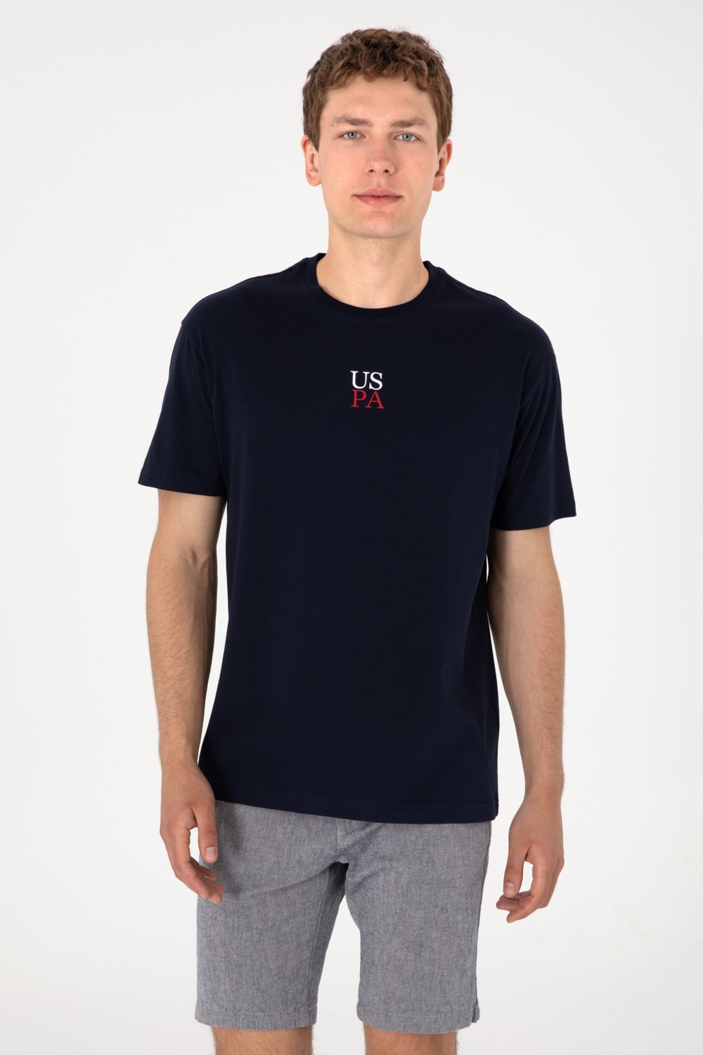 U.S. Polo Assn. Erkek Comfort Fit Bisiklet Yaka Lacivert Tişört 50306450-VR033