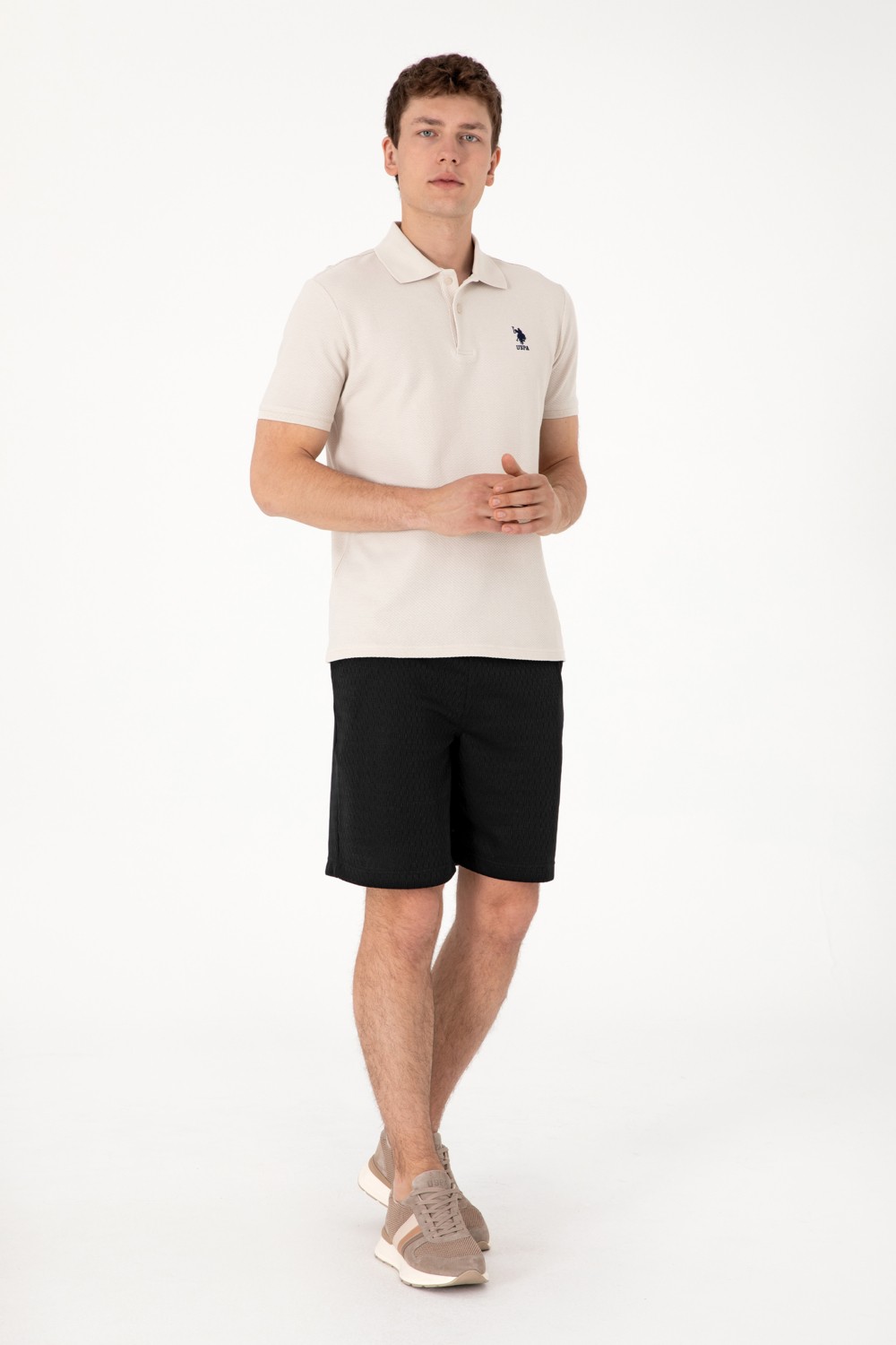 U.S. Polo Assn. Erkek Koyu Gri Örme Şort 50308794-VR080 görsel 3