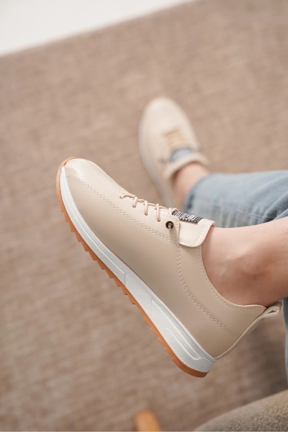 Decisivo Life Kadın Lastik Bağcıklı Ortopedik Taban Sneaker Spor Ayakkabı görsel 7
