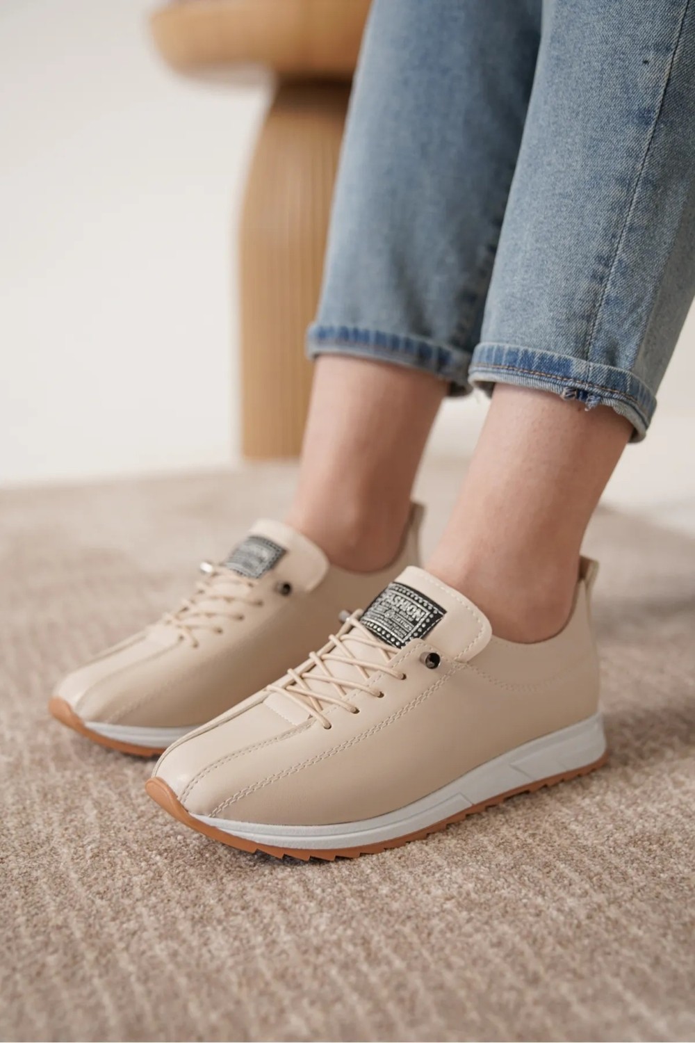 Decisivo Life Kadın Lastik Bağcıklı Ortopedik Taban Sneaker Spor Ayakkabı görsel 8