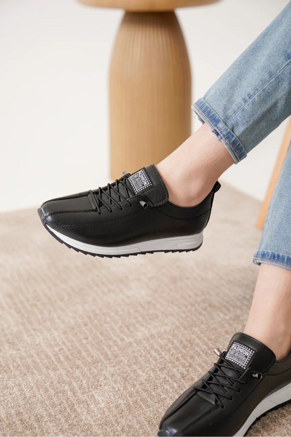 Decisivo Life Kadın Lastik Bağcıklı Ortopedik Taban Sneaker Spor Ayakkabı görsel 4