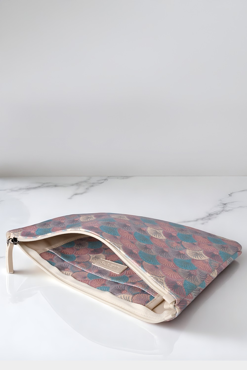 Lizy's Pastel Yelpaze Desenli Clutch Portföy Çanta görsel 7