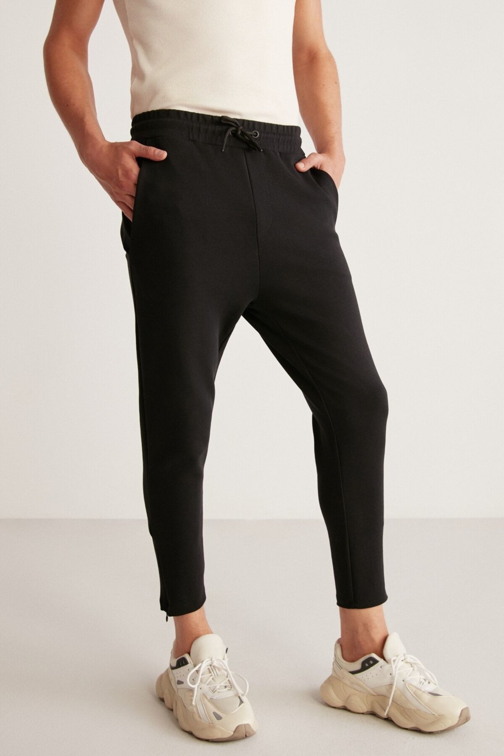 Grimelange Nıcolas Erkek Teknik Kalın Esnek Kumaşlı Paçası Fermuarlı Slim Fit Yeşil Eşofman Altı