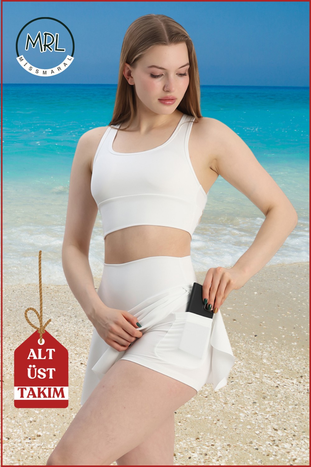 Miss Maral Kadın Siyah Alt-Üst Takım Şort & Crop Denizde Havuzda Sporda Casual / Günlük Kullanım TK3107 görsel 3