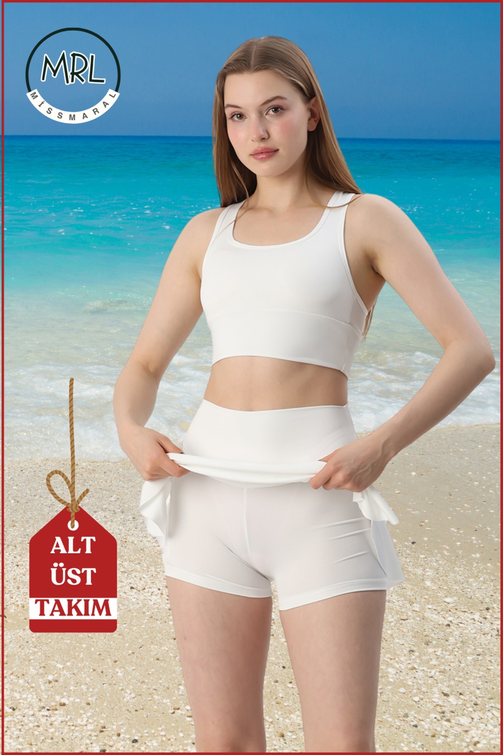 Miss Maral Kadın Siyah Alt-Üst Takım Şort & Crop Denizde Havuzda Sporda Casual / Günlük Kullanım TK3107 görsel 5