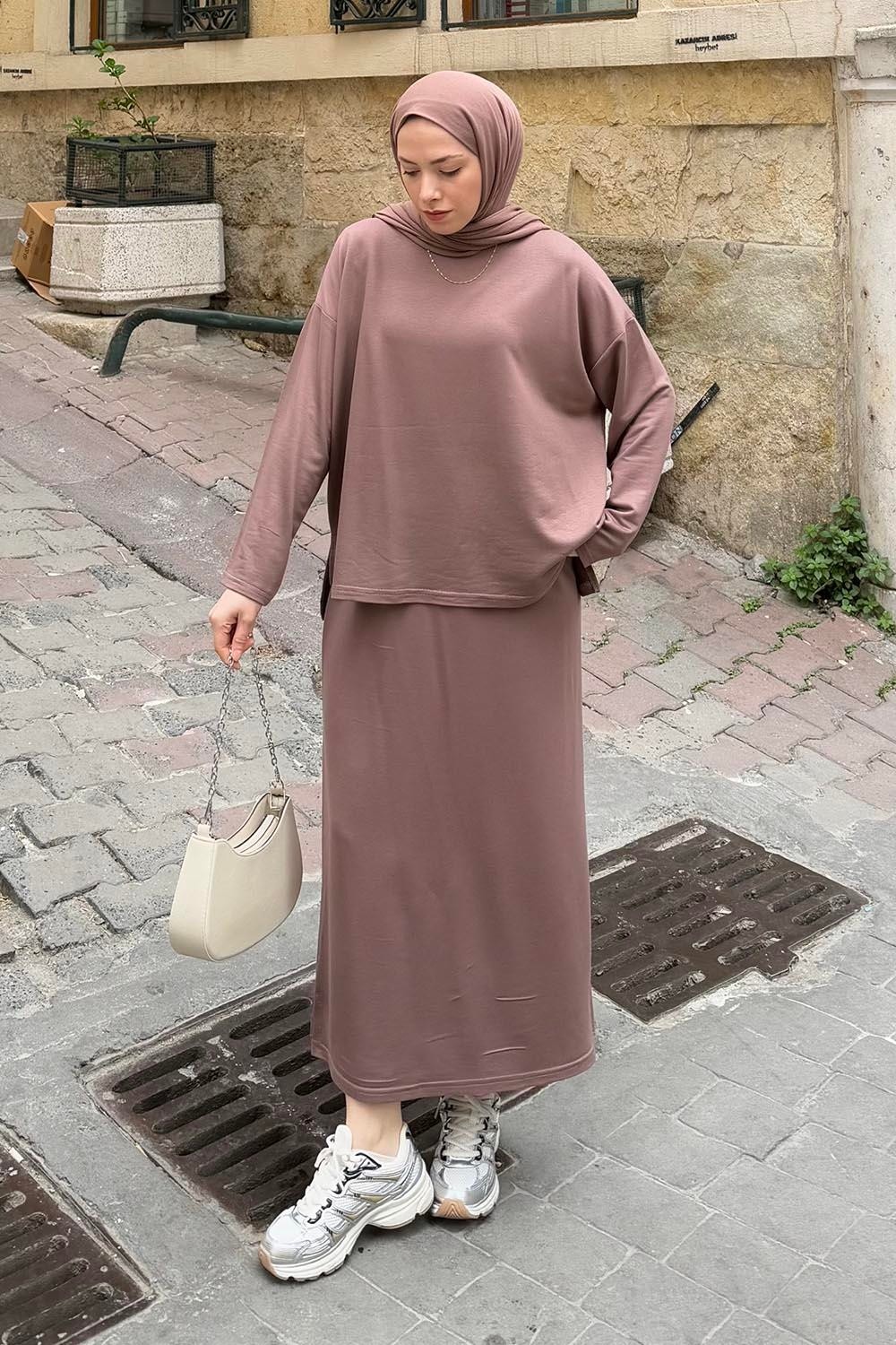 Lamelif Kristal Etekli Takım Beyaz