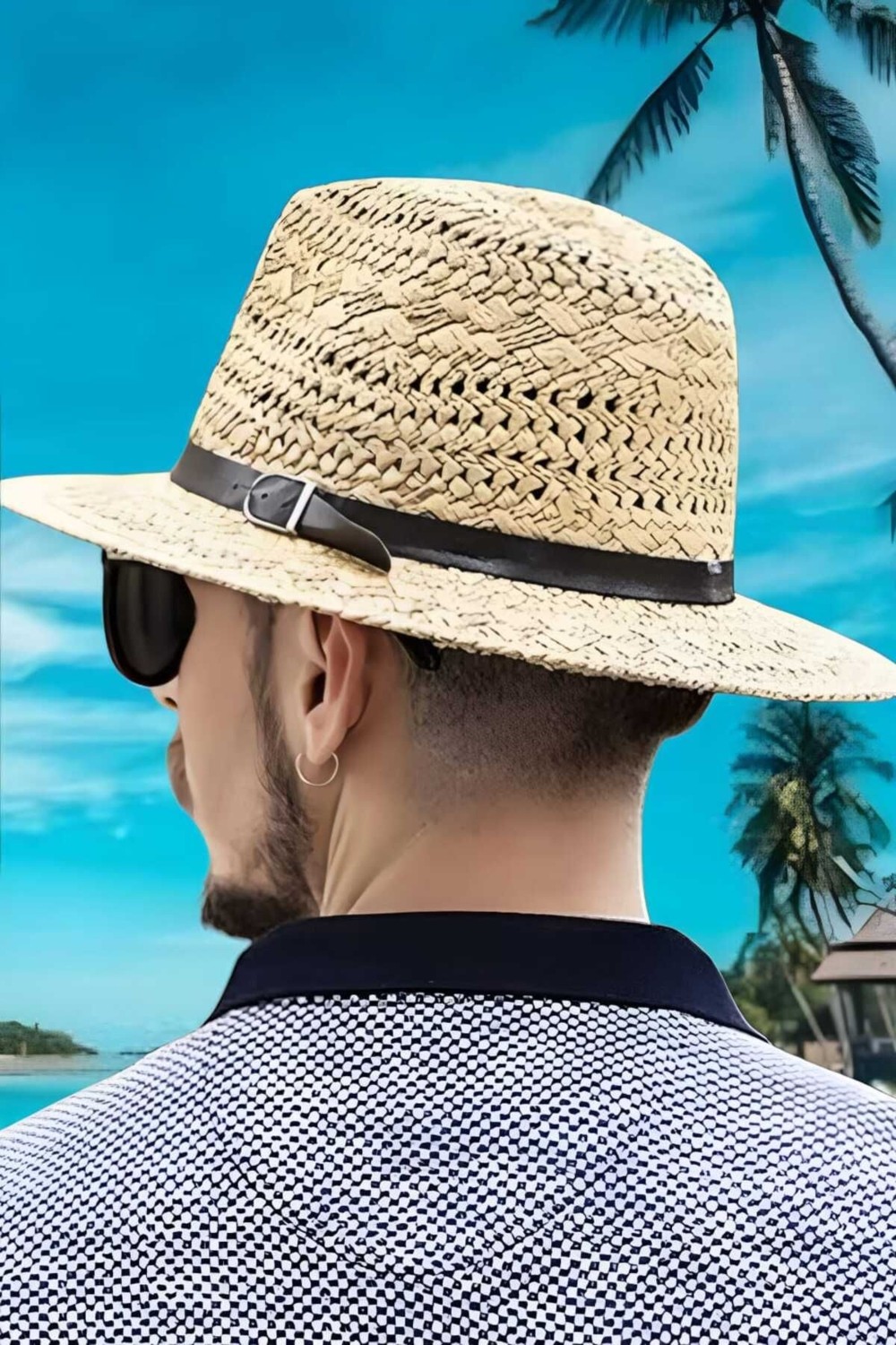 Uniquetrenders Unisex Yazlık Organik Örme Hasır Fötr Şapka görsel 3