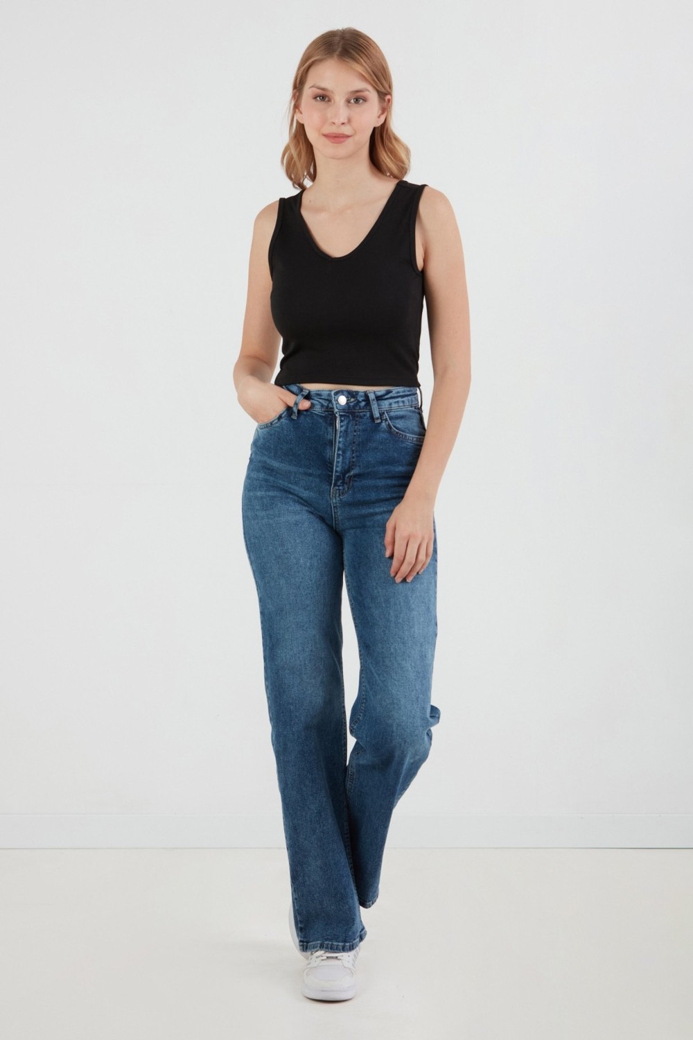 FullaModa Basic Kaşkorse Kumaş V Yaka Body görsel 2