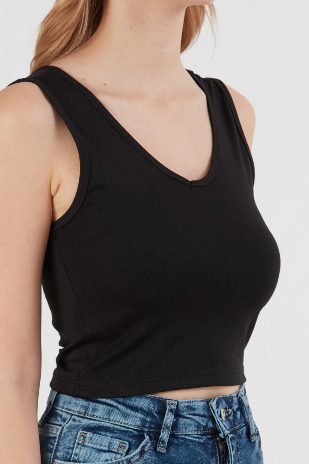 FullaModa Basic Kaşkorse Kumaş V Yaka Body görsel 5