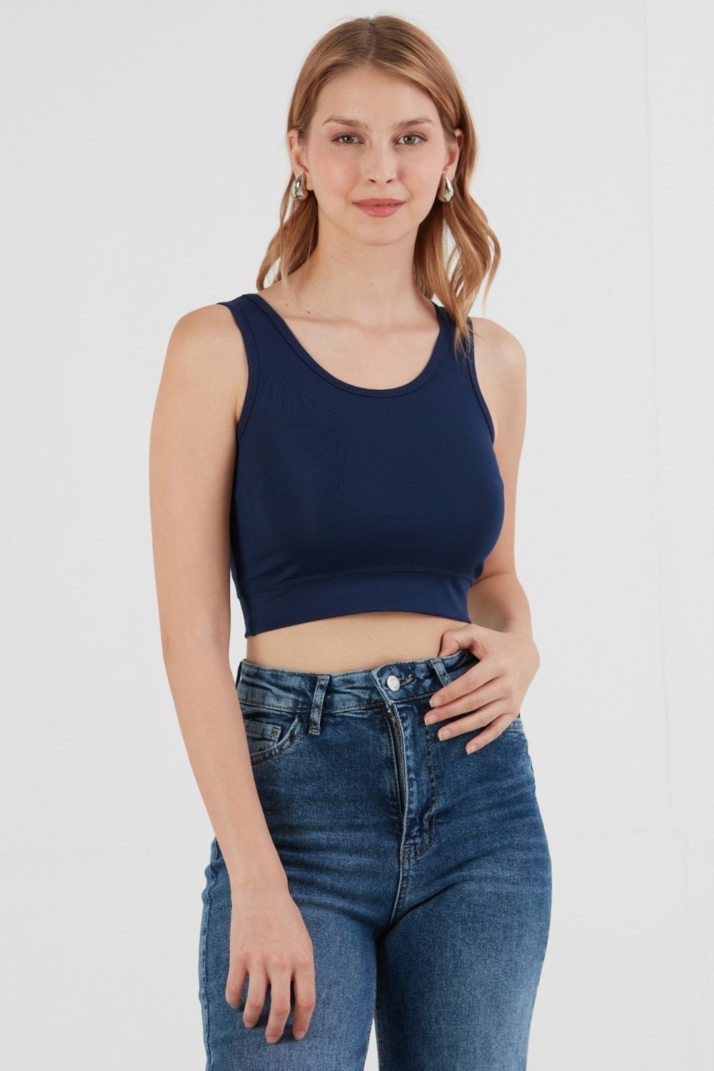 FullaModa Basic U Yaka Crop Body görsel 6