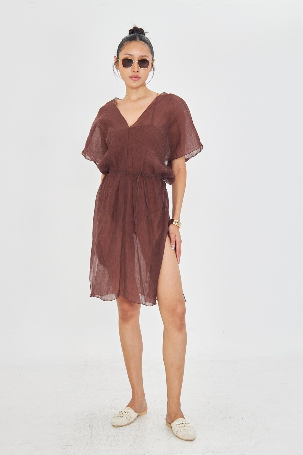 Tiffany & Tomato Sıfır Kol Kırışık Kimono